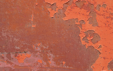 Rusty orange scratched metal background abstract art