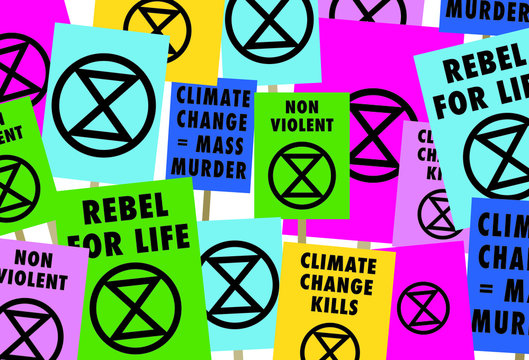 Extinction Rebellion Climate Change Placards