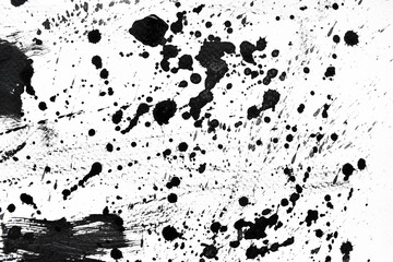 Obraz premium Background splash black on paper. Creative abstract art from ink and watercolor.