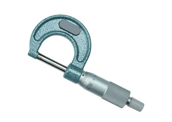 Micrometer size 0 to 25 mm topview angle on white background