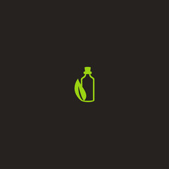 Bottle Leaf logo icon template design in Vector illustration
