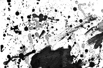 Background splash black on paper. Creative abstract art from ink and watercolor.