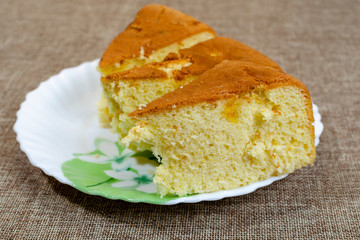 delicious homemade cake close-up. dessert