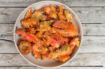 Deep fried Canadian lobsters Chinese salt and pepper style