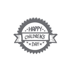 1 june international childrens day icon or label isolated on white background. happy Children day greeting card. kids day poster. Children day banner