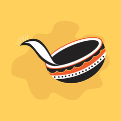 Diwali lamp icon vector