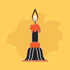 Christmas candle icon Flat illustration of christmas candle vector icon 