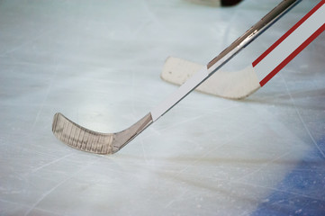 Hockey stick and puck