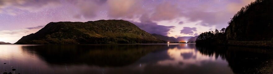 A panoramic view of Ullswater in the lake distcict