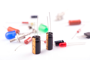 capacitor close-up. capacitor on a white background