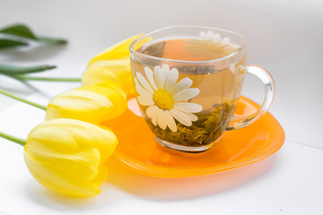 transparent tea Cup on a white background