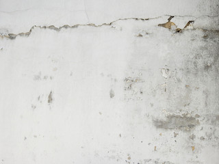 old white concrete wall with crack texture
