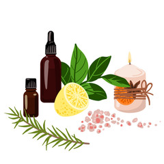 Aromatherapy and devices and means for aromatherapy. Vector illustration