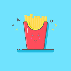 Fast Food Edition Smile Cute French Fries Character