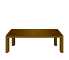 Wooden table isolated on white background
