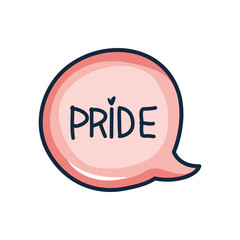speech bubble with pride lettering design, line color style