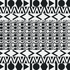Vintage-themed graphic design patterns using black and grey shapes