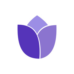 flower theme symbol. purple flower theme icon illustration template