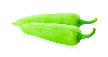 Green peppers isolated on a white background