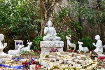 The statue of buddha at marble mountain.