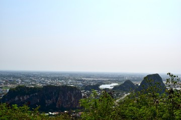 Fototapeta na wymiar The view of Danang city from marble mountain.