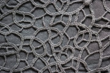 Handmade black lace, openwork embroidery