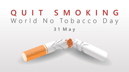 broken cigarette clan concept vector illustration for quit smoking campaign at world no tobacco day 