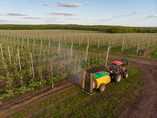 Chemical processing apple orchard machinery sprayer tractor flowering industry