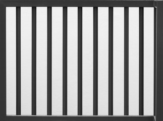 black and white metal fence