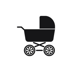 Fototapeta na wymiar Baby stroller icon isolated sign, symbol vector illustration.