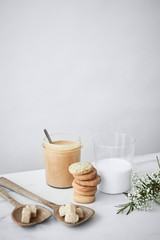Cookies, peanut butter and milk 
