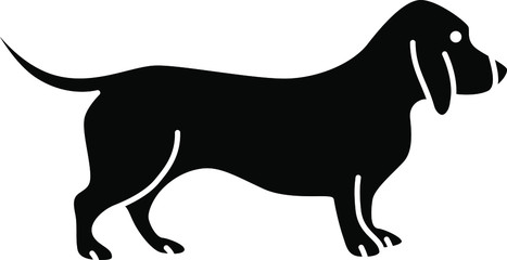 An icon illustration of a Bassett Hound