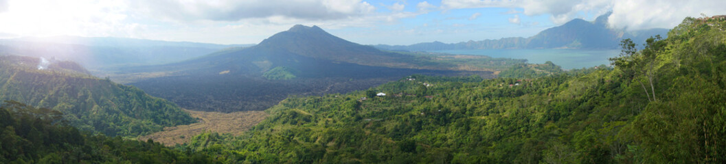 panorama of the mountains in bali indonesia