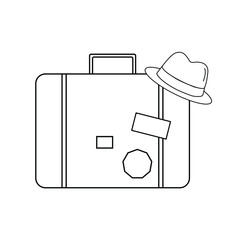 Line icon travel baggage isolated on white background. Vector illustration.