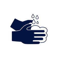 Washing hands with soap icon. Prevent virus and bacteria.Vector illustration isolated on white background.