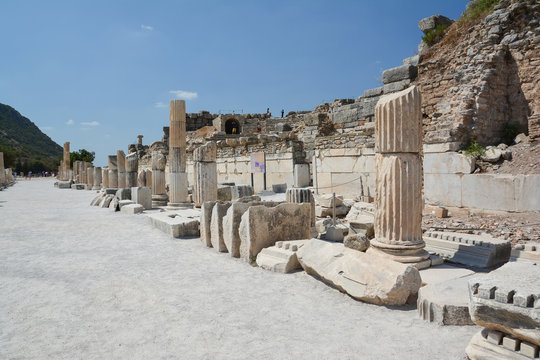 The ruins of the ancient city of Ephesus in Turkey. Early Christian Basilica