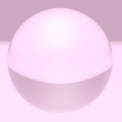 Pink glossy transparent Sphere. Realistic illustration. 3D rendering. 