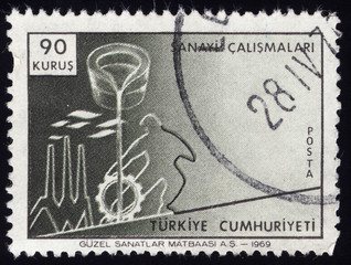 Postage stamps of the Republic of Turkey is offset printing Postal Telegraph and Telephone...