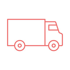 Delivery truck line style icon vector design