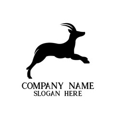 Antelope jump logo icon designs vector