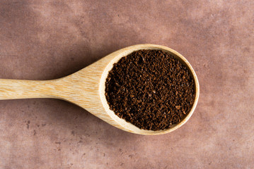 Ground Coffee on a Spoon