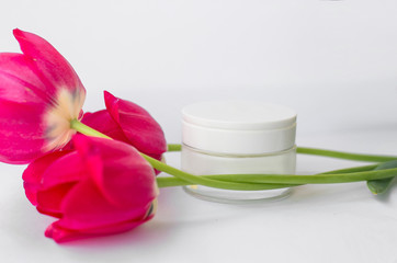 face cream on a white background