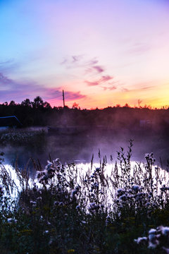 Summer Evening. An Extraordinary Sunset That You Want To Watch Again And Again.