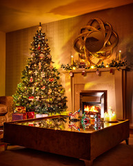 Beautiful christmas decoration in living room