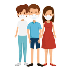 Fototapeta premium group people using face mask isolated icons vector illustration design