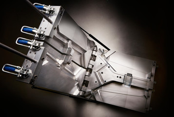 Top view of a injection molding die