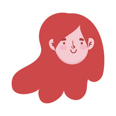 cartoon girl face character avatar female isolated icon design