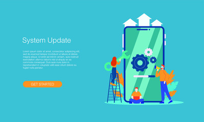system update vector illustration concept template background can be use for presentation web banner UI UX landing page