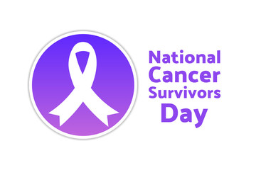 National Cancer Survivors Day. June. Holiday concept. Template for background, banner, card, poster with text inscription. Vector EPS10 illustration.