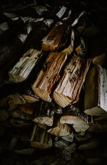 Chopped firewood stack background. Timbers woodpile logs backdrop.